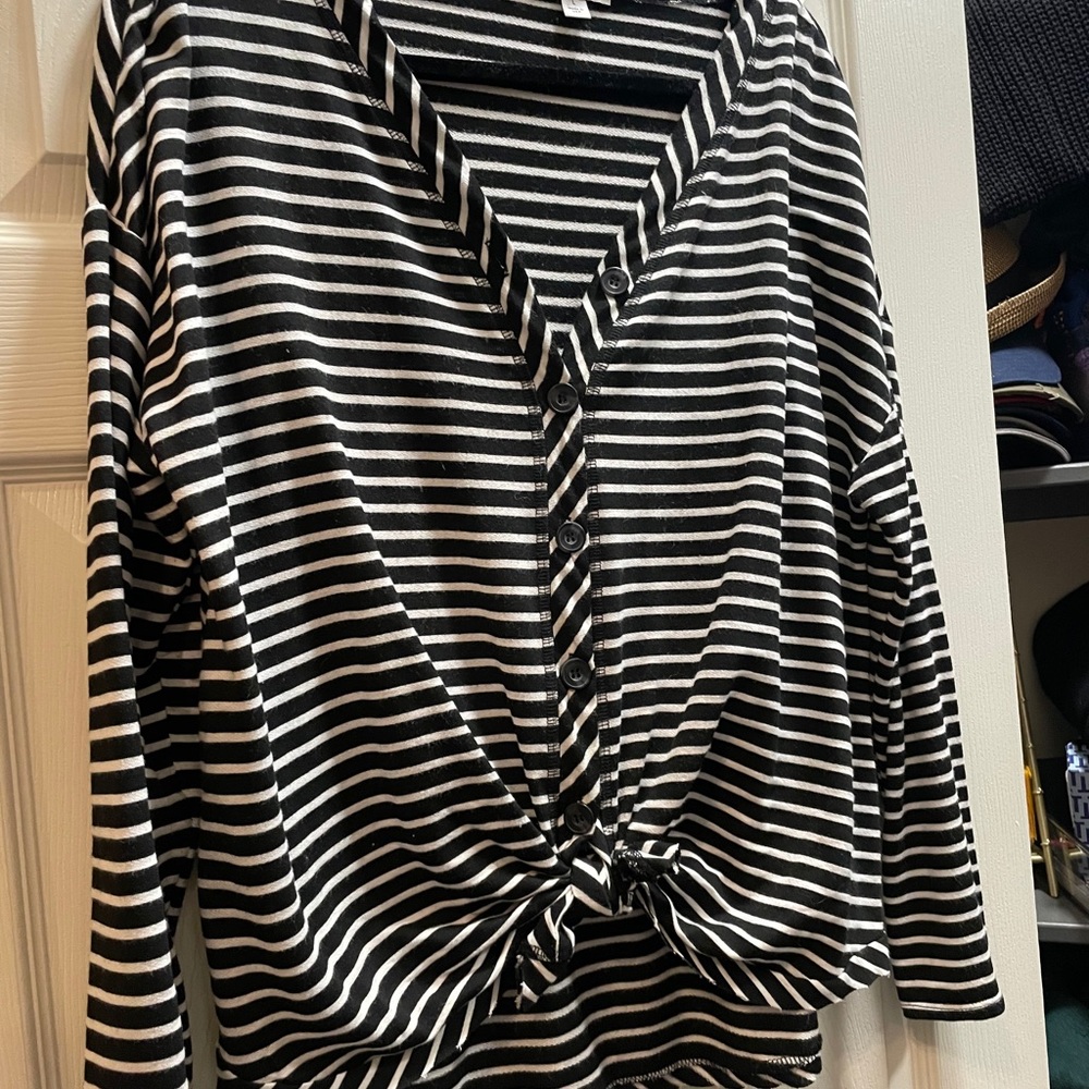 Allison Joy-Evereve black and white striped top